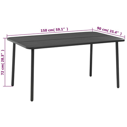 vidaXL Steel Dining Set | Dark grey | E-coated and powder-coated steel