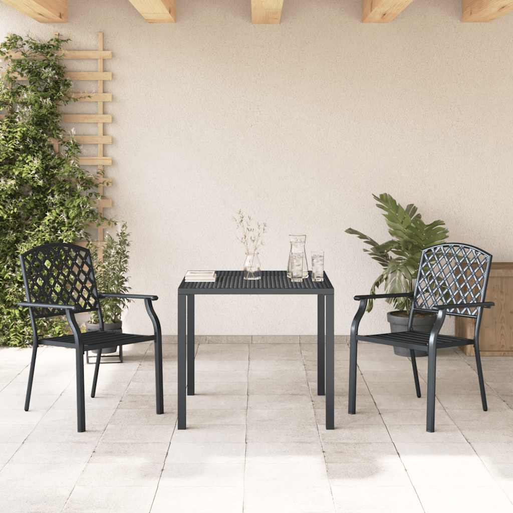 44265 vidaXL Stackable Outdoor Chairs 2 pcs Steel Anthracite