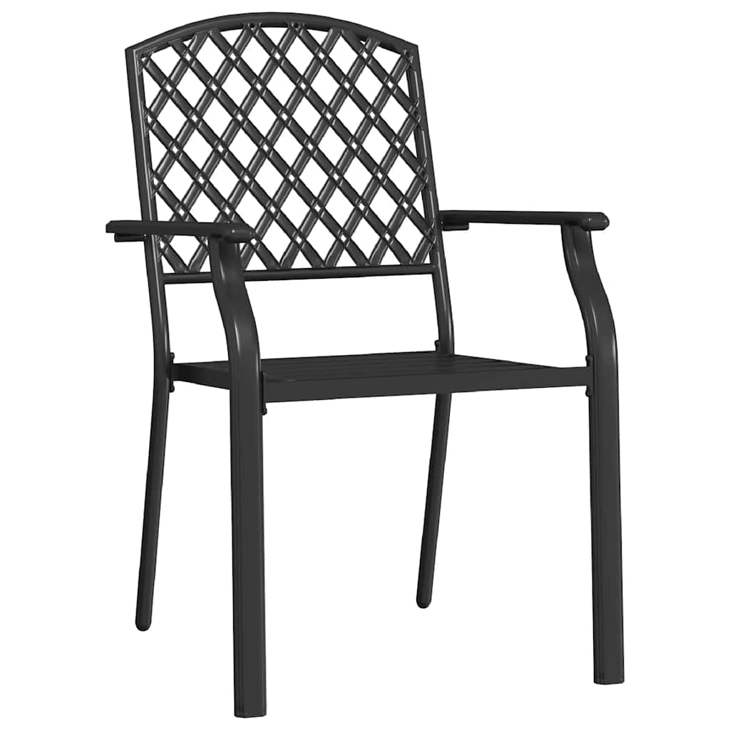 44265 vidaXL Stackable Outdoor Chairs 2 pcs Steel Anthracite