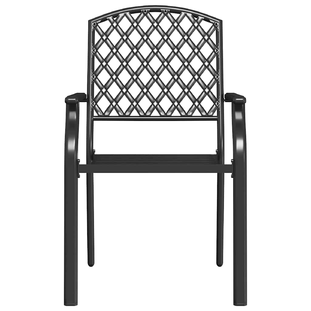 44265 vidaXL Stackable Outdoor Chairs 2 pcs Steel Anthracite