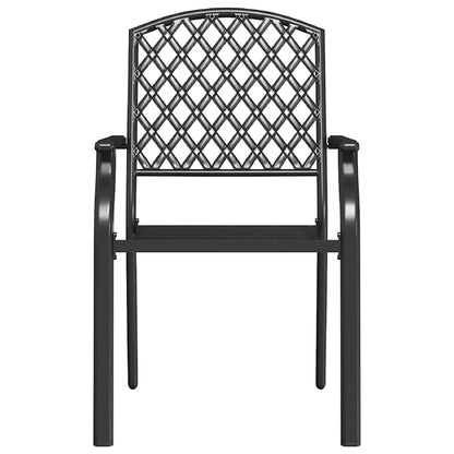 44265 vidaXL Stackable Outdoor Chairs 2 pcs Steel Anthracite