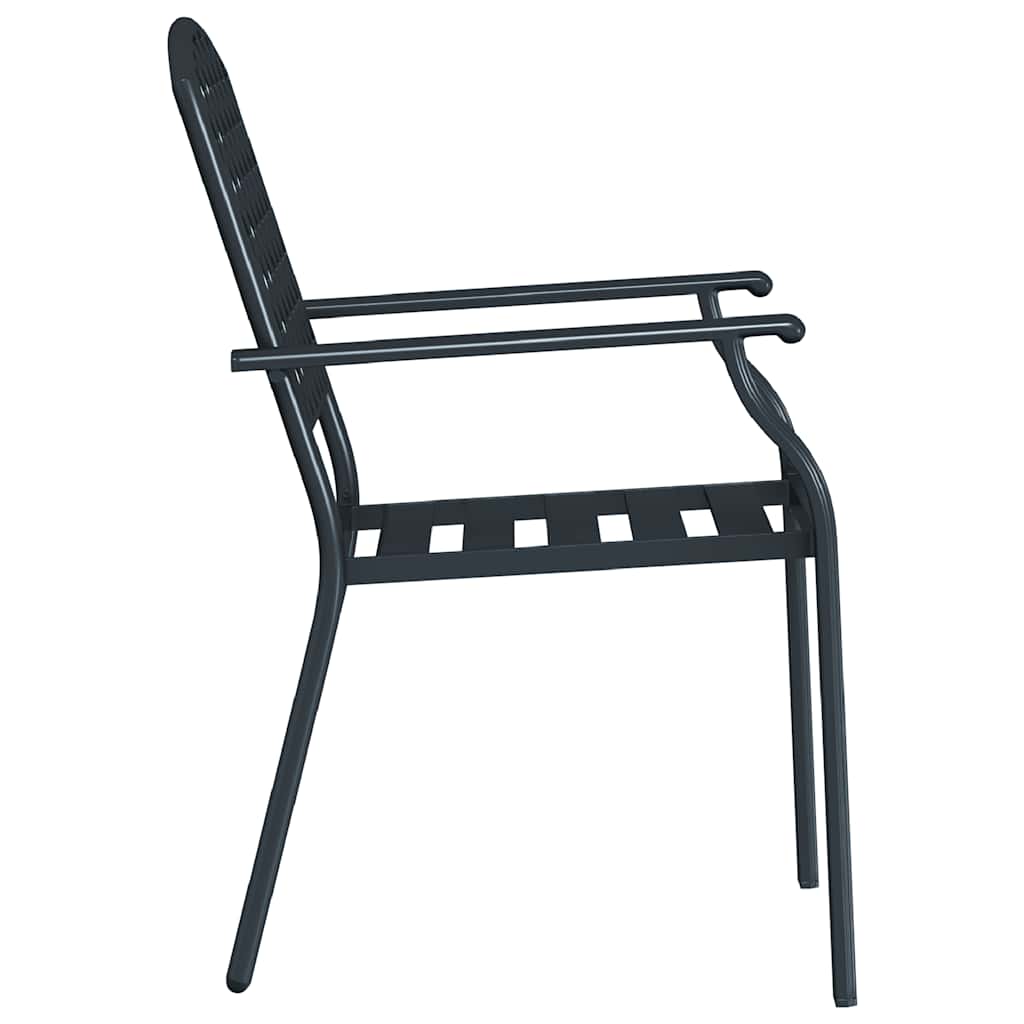 44265 vidaXL Stackable Outdoor Chairs 2 pcs Steel Anthracite