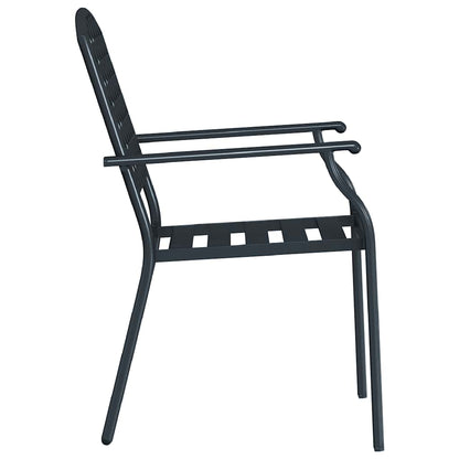 44265 vidaXL Stackable Outdoor Chairs 2 pcs Steel Anthracite