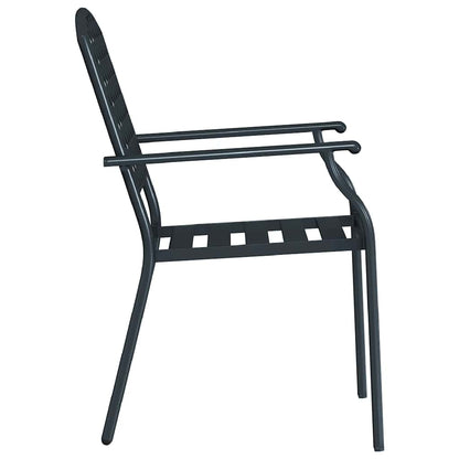 44265 vidaXL Stackable Outdoor Chairs 2 pcs Steel Anthracite