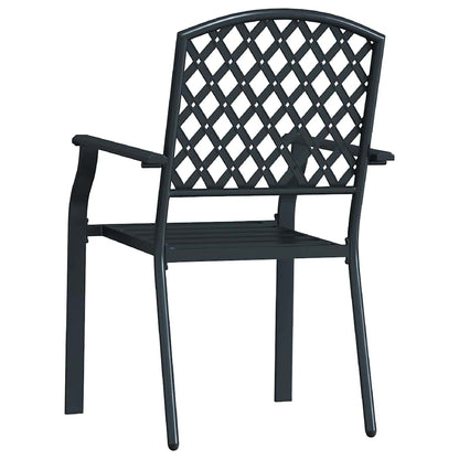 44265 vidaXL Stackable Outdoor Chairs 2 pcs Steel Anthracite