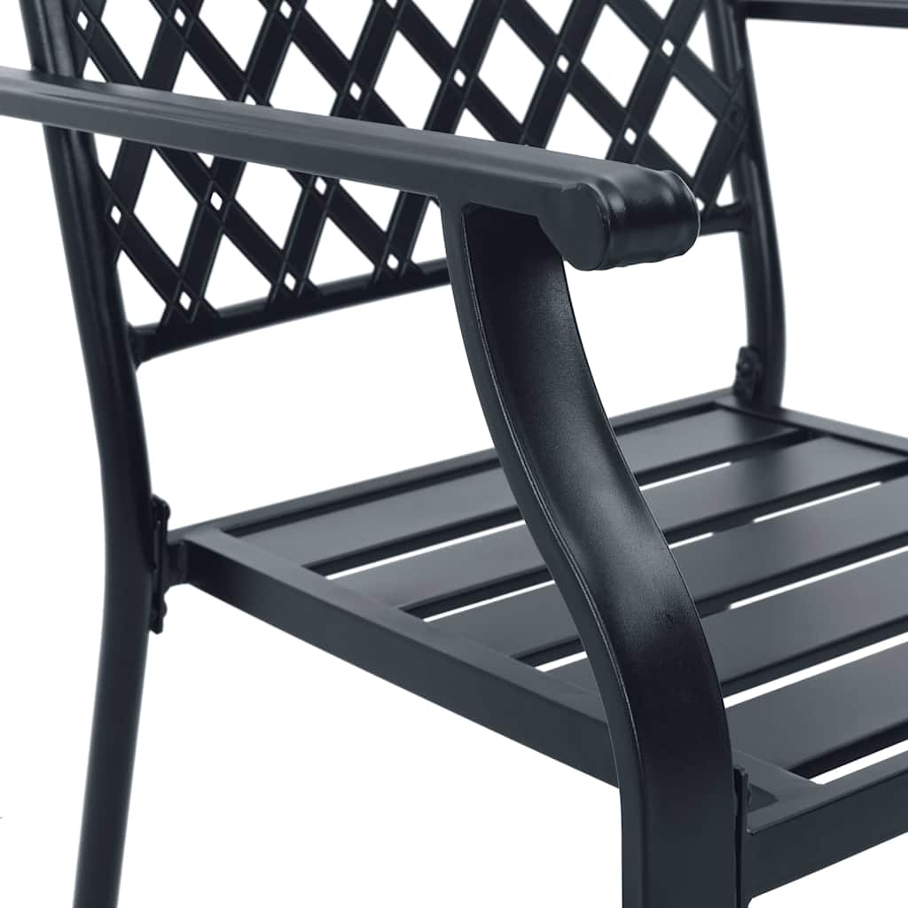 44265 vidaXL Stackable Outdoor Chairs 2 pcs Steel Anthracite
