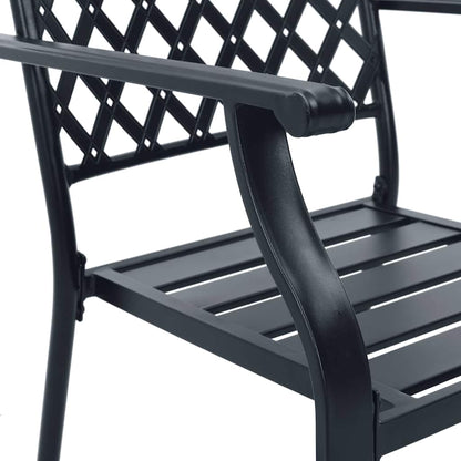 44265 vidaXL Stackable Outdoor Chairs 2 pcs Steel Anthracite