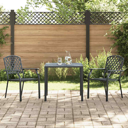 44265 vidaXL Stackable Outdoor Chairs 2 pcs Steel Anthracite