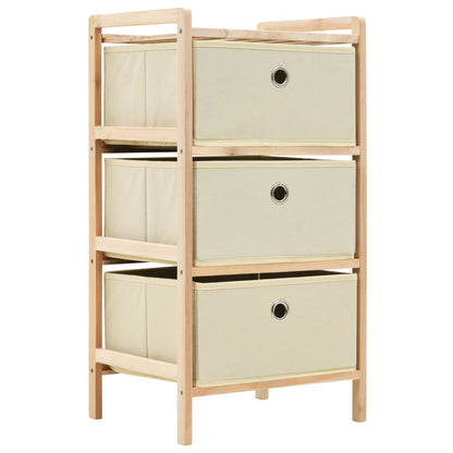 vidaXL Storage Rack | Beige | Solid Cedar wood, Polypropylene fabric