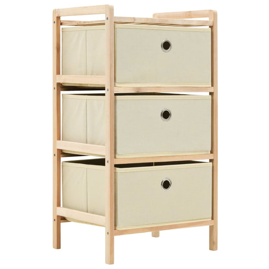 vidaXL Storage Rack | Beige | Solid Cedar wood, Polypropylene fabric