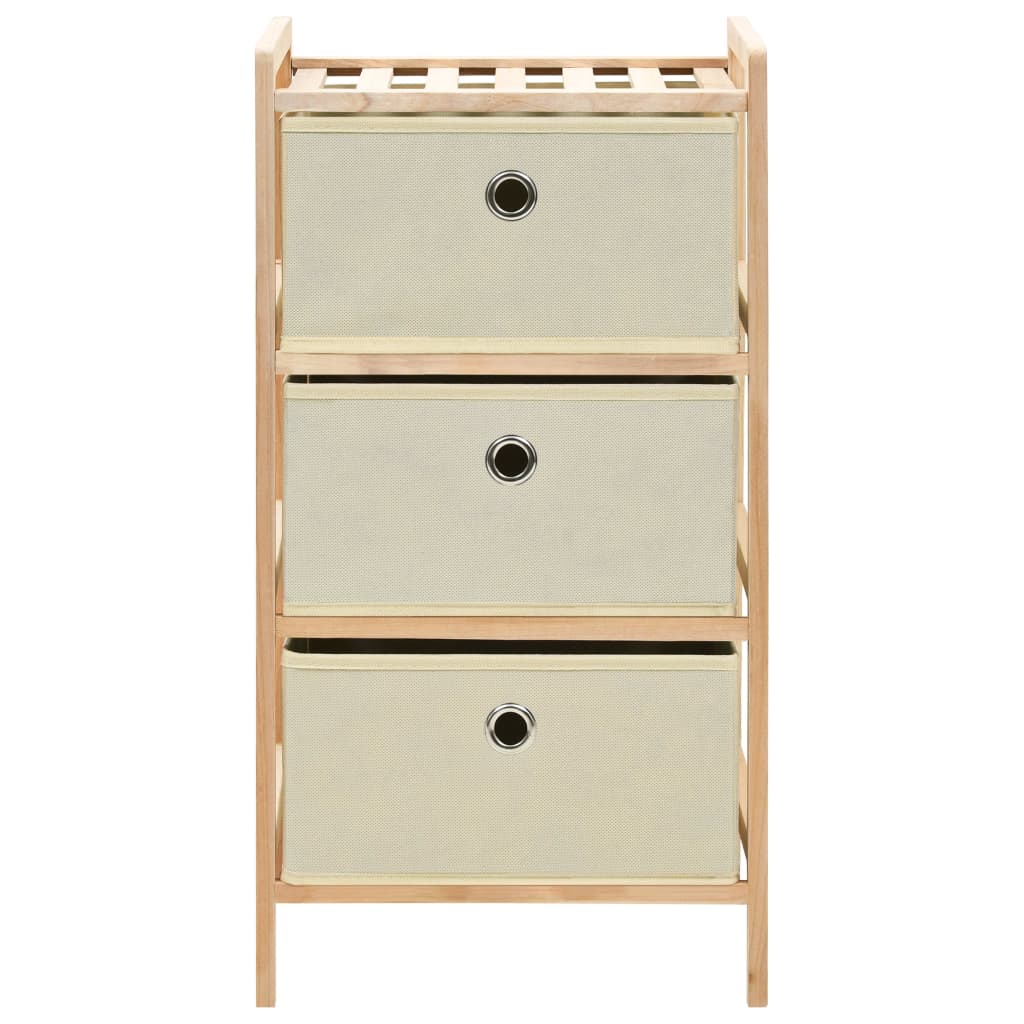 vidaXL Storage Rack | Beige | Solid Cedar wood, Polypropylene fabric