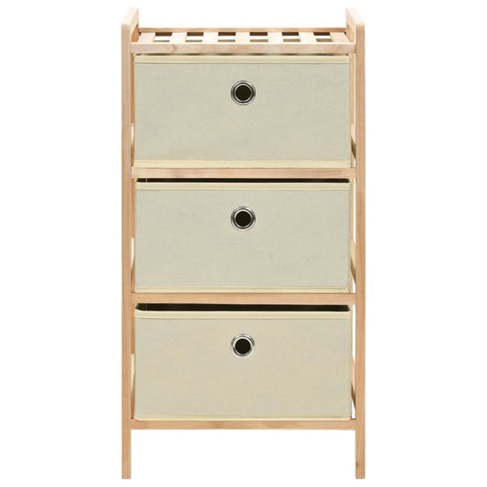 vidaXL Storage Rack | Beige | Solid Cedar wood, Polypropylene fabric
