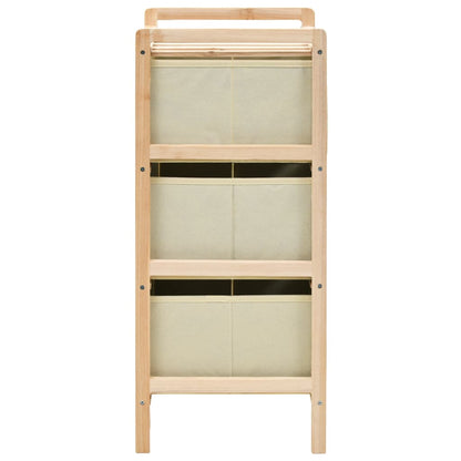 vidaXL Storage Rack | Beige | Solid Cedar wood, Polypropylene fabric