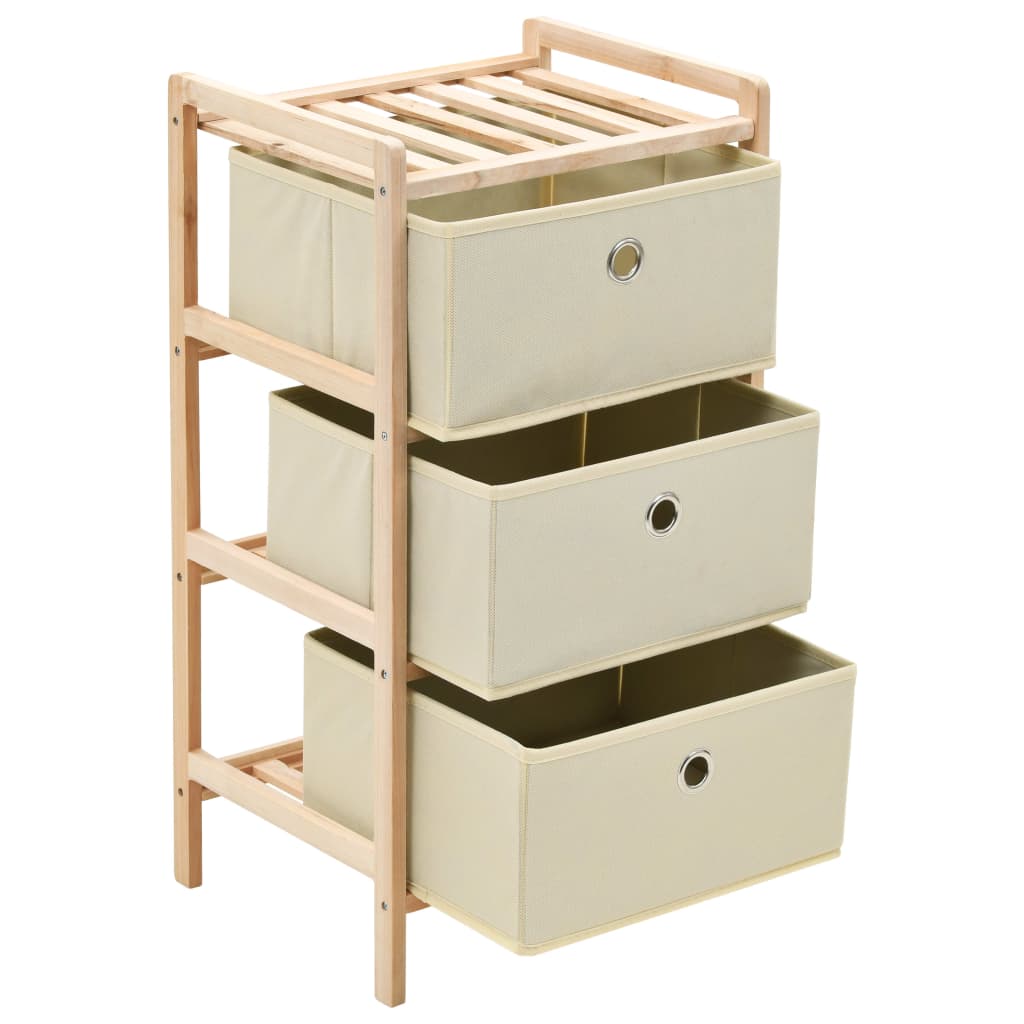 vidaXL Storage Rack | Beige | Solid Cedar wood, Polypropylene fabric