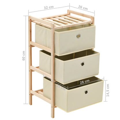 vidaXL Storage Rack | Beige | Solid Cedar wood, Polypropylene fabric