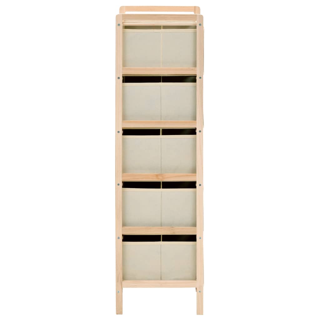 vidaXL Storage Rack | Beige, Cedar | Cedar Wood, Polypropylene | Medium