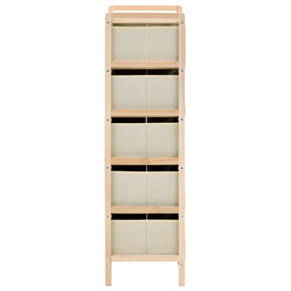 vidaXL Storage Rack | Beige, Cedar | Cedar Wood, Polypropylene | Medium
