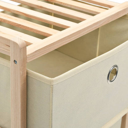 vidaXL Storage Rack | Beige, Cedar | Cedar Wood, Polypropylene | Medium