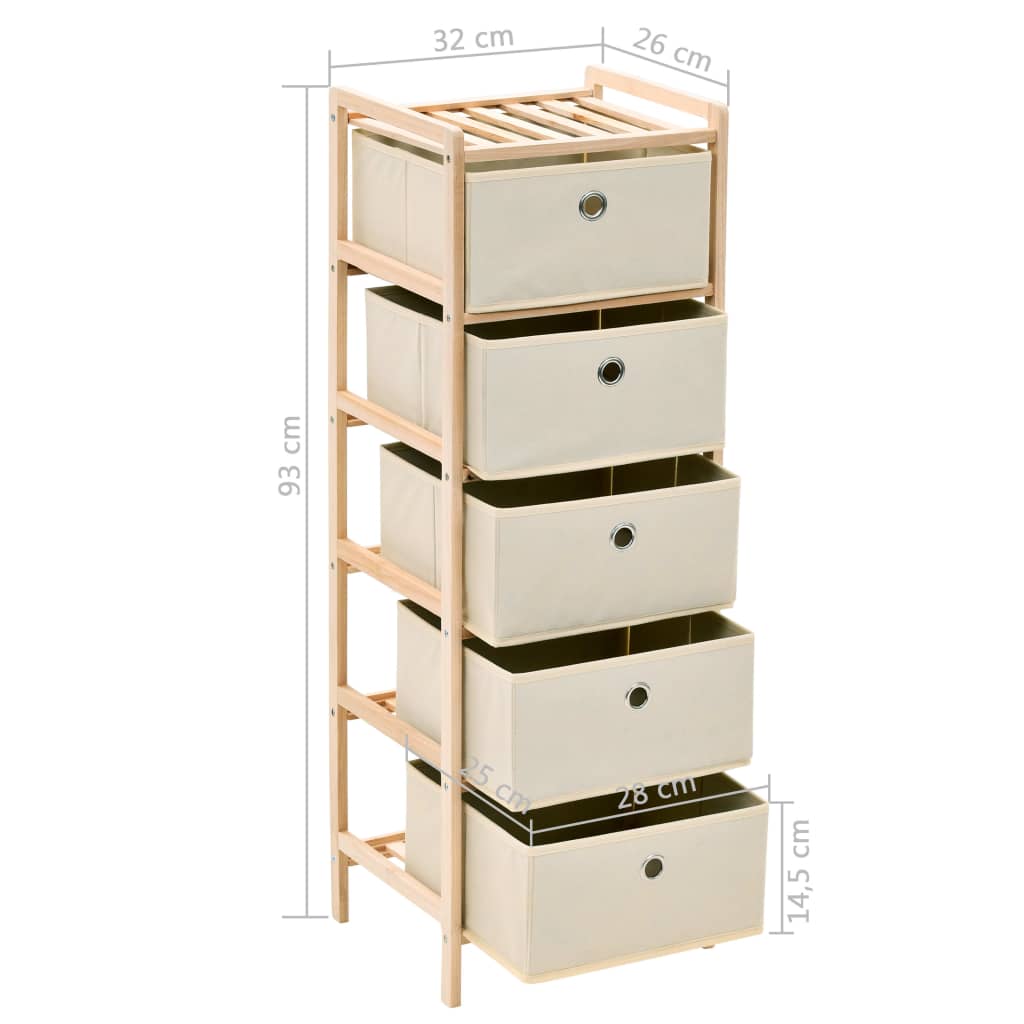vidaXL Storage Rack | Beige, Cedar | Cedar Wood, Polypropylene | Medium