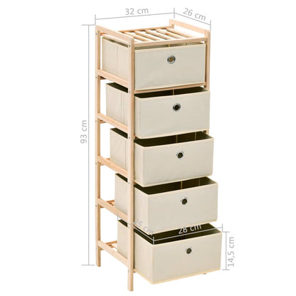 vidaXL Storage Rack | Beige, Cedar | Cedar Wood, Polypropylene | Medium
