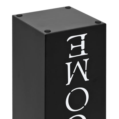 vidaXL Umbrella Stand Welcome Steel Black