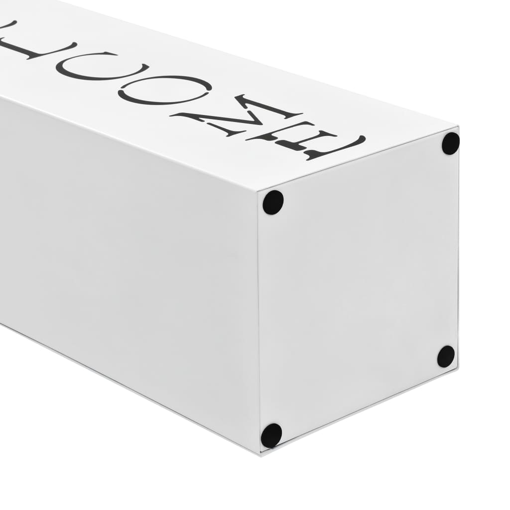 vidaXL Umbrella Stand Welcome Steel White