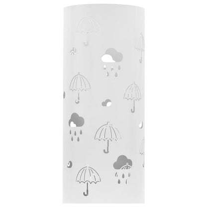 vidaXL Umbrella Stand Umbrellas Steel White