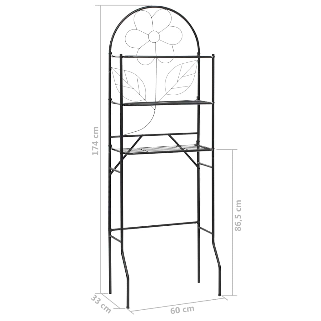 246722 vidaXL Toilet Rack Black 60x33x174 cm