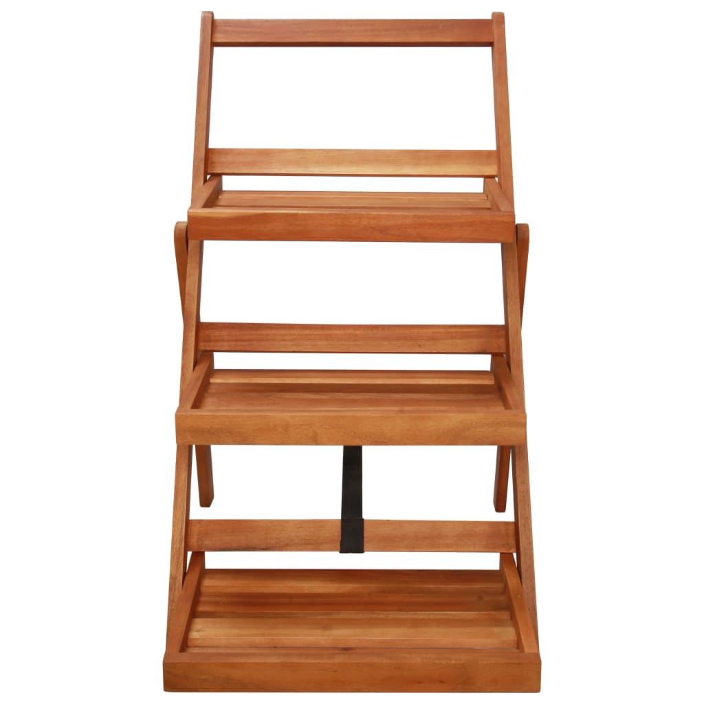 vidaXL 3-Tier Plant Stand 50x63x80 cm Solid Acacia Wood