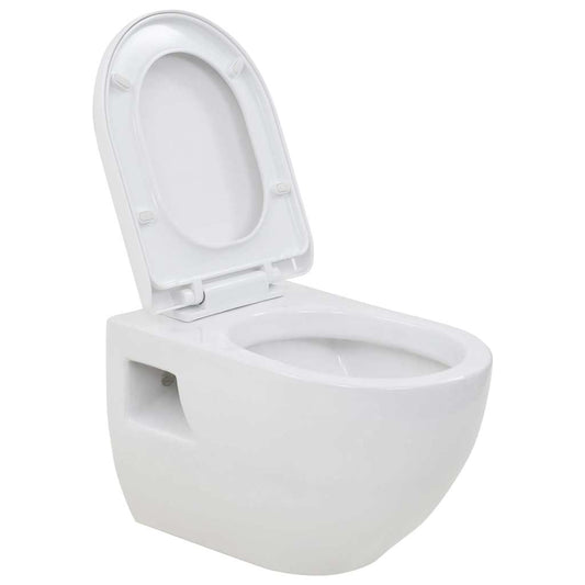 vidaXL Wall-Hung Toilet Ceramic White