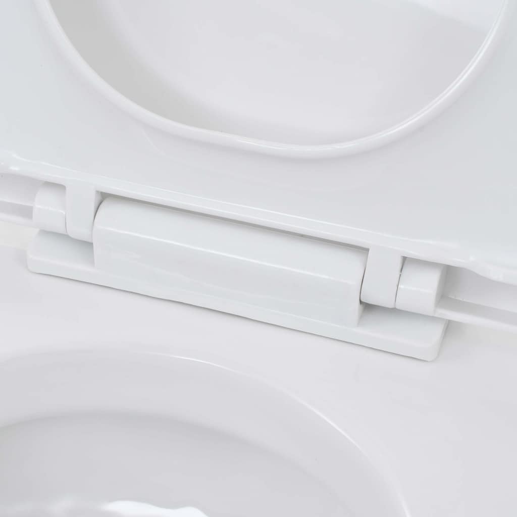 vidaXL Wall-Hung Toilet Ceramic White