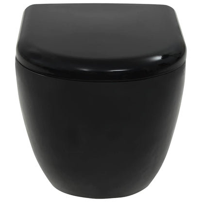 vidaXL Wall-Hung Toilet Ceramic Black