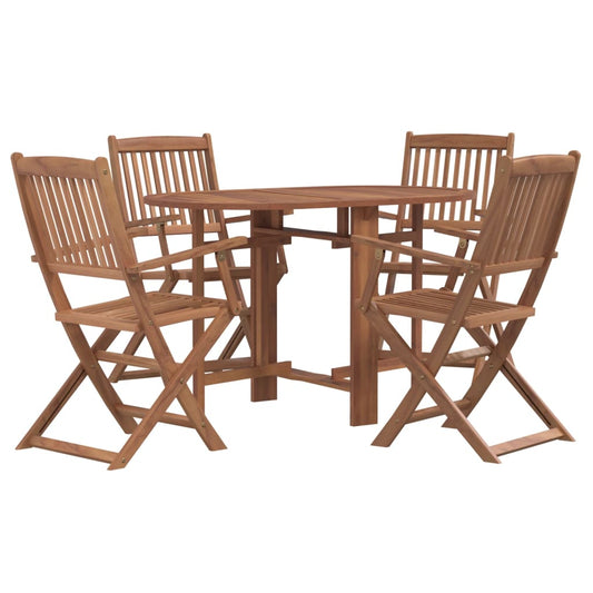 vidaXL Outdoor Dining Set | Brown | Solid acacia wood | Compact |  Foldable