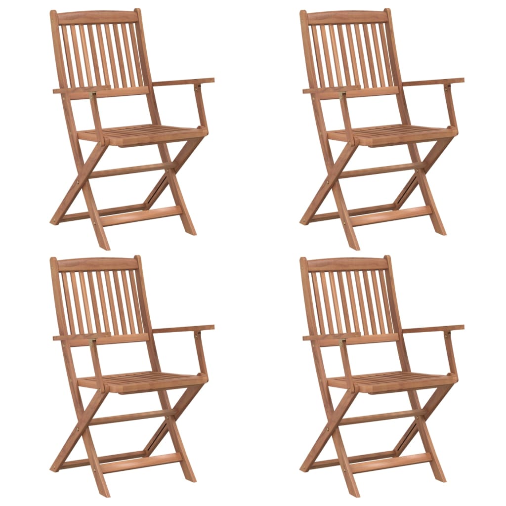 vidaXL Outdoor Dining Set | Brown | Solid acacia wood | Compact |  Foldable