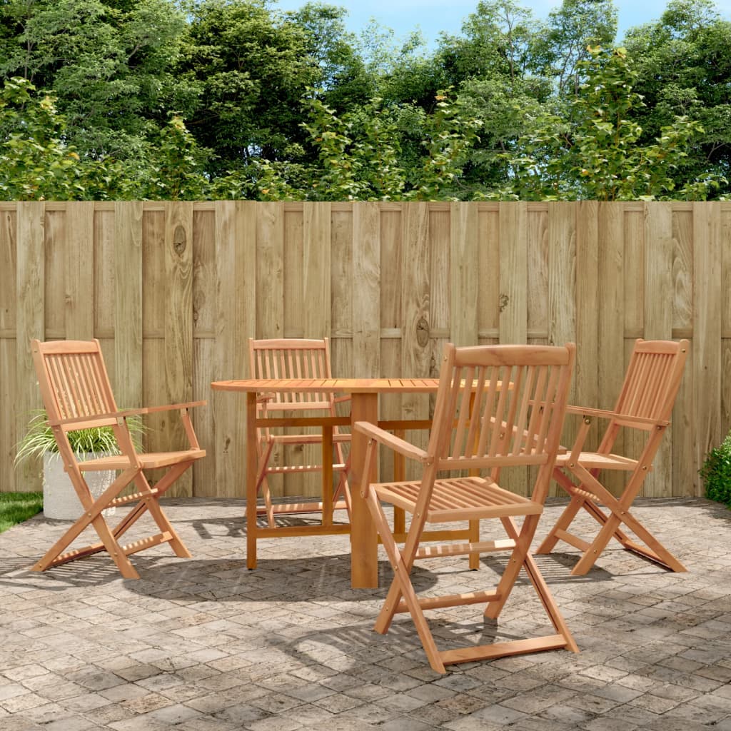 vidaXL Outdoor Dining Set | Brown | Solid acacia wood | Compact |  Foldable