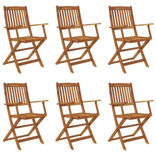 vidaXL 7 Piece Folding Outdoor Dining Set Solid Acacia Wood