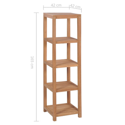 vidaXL 4-Tier Bathroom Storage Rack Solid Teak 42x42x165 cm