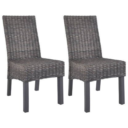 vidaXL Dining Chair | Set of 2 | Brown with grey wash