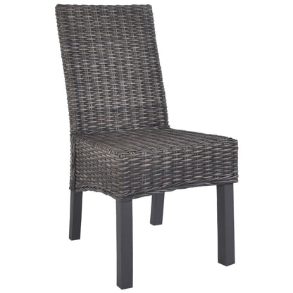 vidaXL Dining Chair | Set of 2 | Brown with grey wash