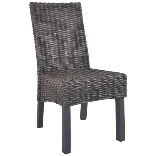 vidaXL Dining Chair | Set of 2 | Brown with grey wash