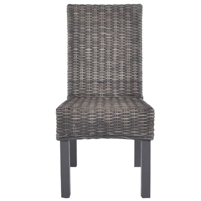 vidaXL Dining Chair | Set of 2 | Brown with grey wash