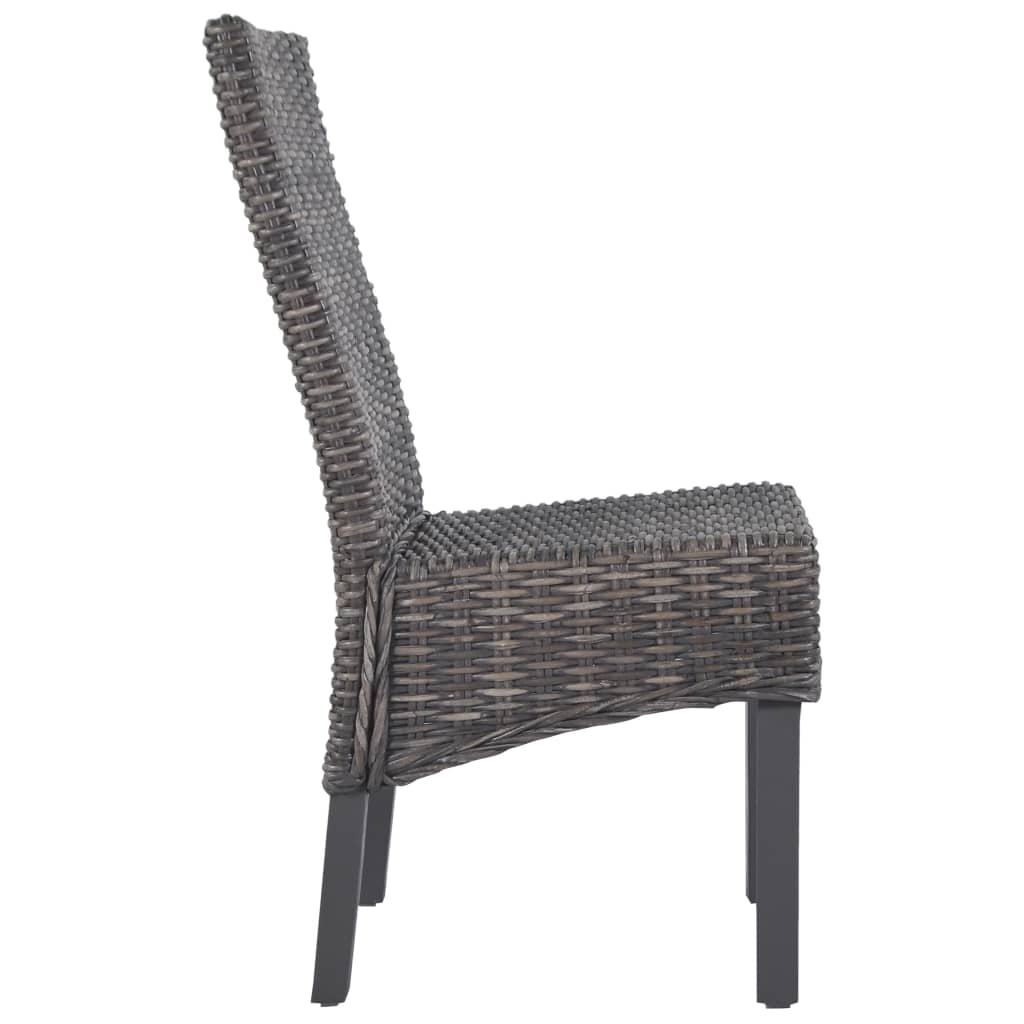 vidaXL Dining Chair | Set of 2 | Brown with grey wash