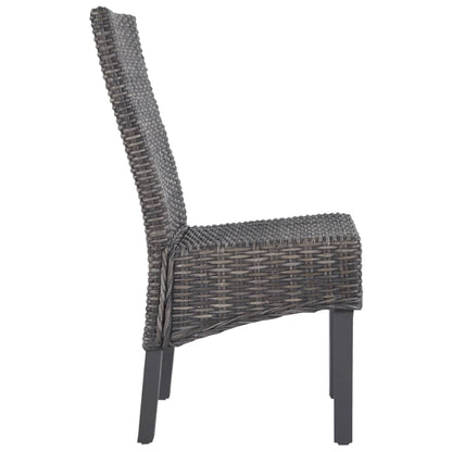vidaXL Dining Chair | Set of 2 | Brown with grey wash