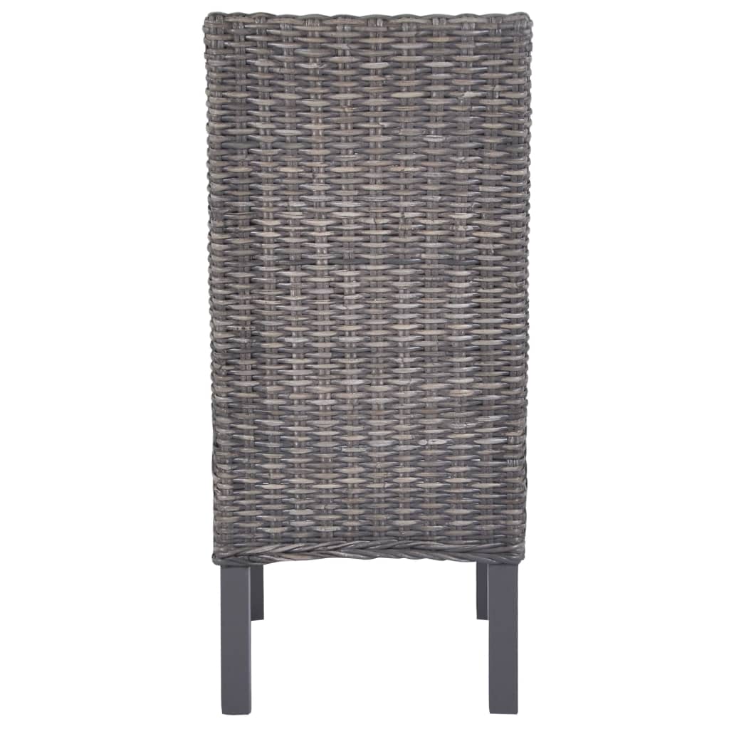 vidaXL Dining Chair | Set of 2 | Brown with grey wash