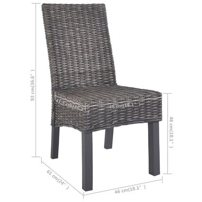 vidaXL Dining Chair | Set of 2 | Brown with grey wash