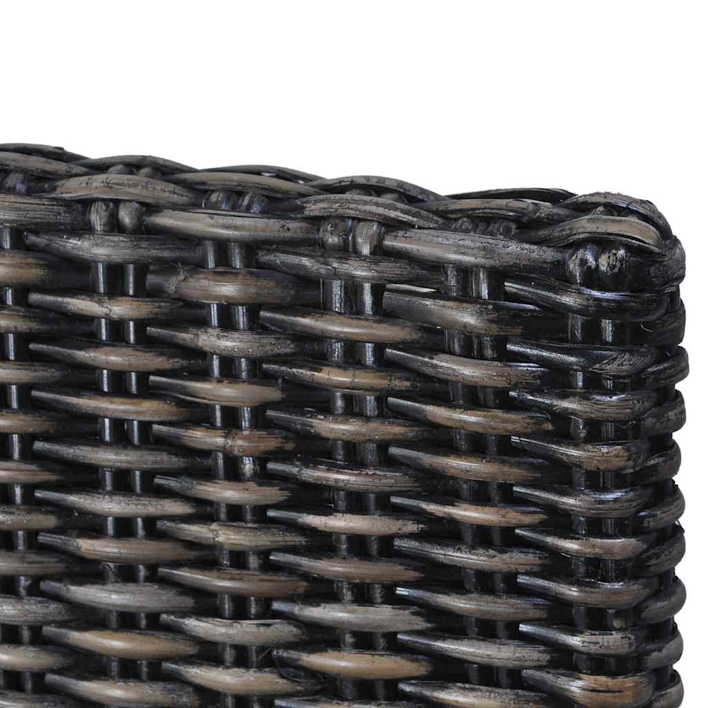vidaXL Dining Chairs 2 pcs Black Kubu Rattan and Mahogany Wood