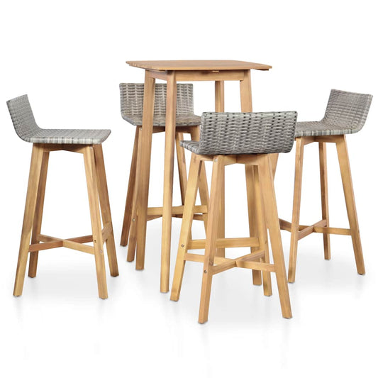 44221 vidaXL 5 Piece Outdoor Dining Set Solid Acacia Wood