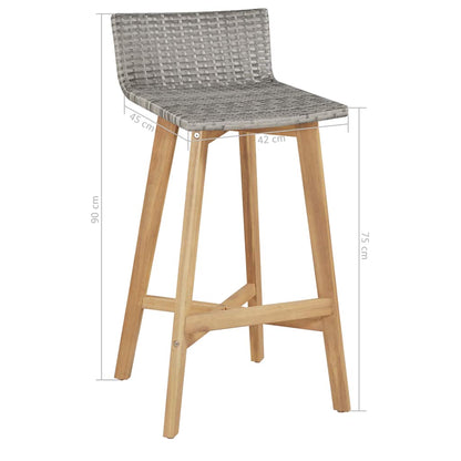 44221 vidaXL 5 Piece Outdoor Dining Set Solid Acacia Wood