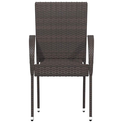 44237 vidaXL Stackable Outdoor Chairs 2 pcs Poly Rattan Brown