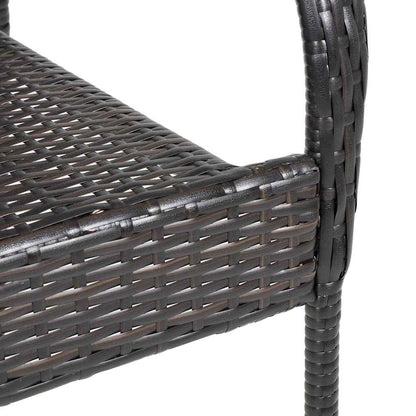 44237 vidaXL Stackable Outdoor Chairs 2 pcs Poly Rattan Brown